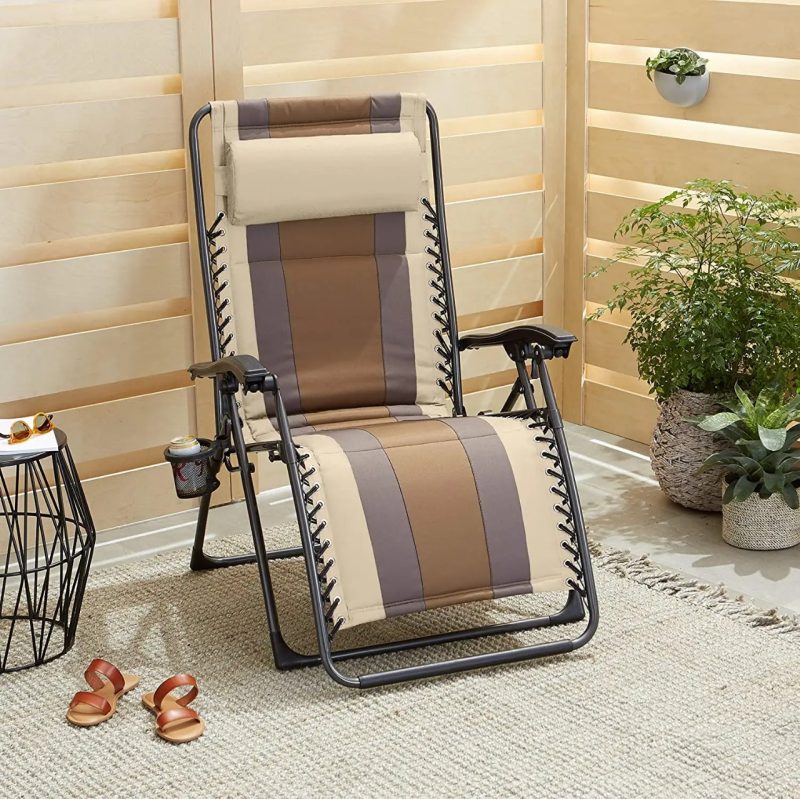 Comfortable Deck Chair with Pillow Outdoor Furniture